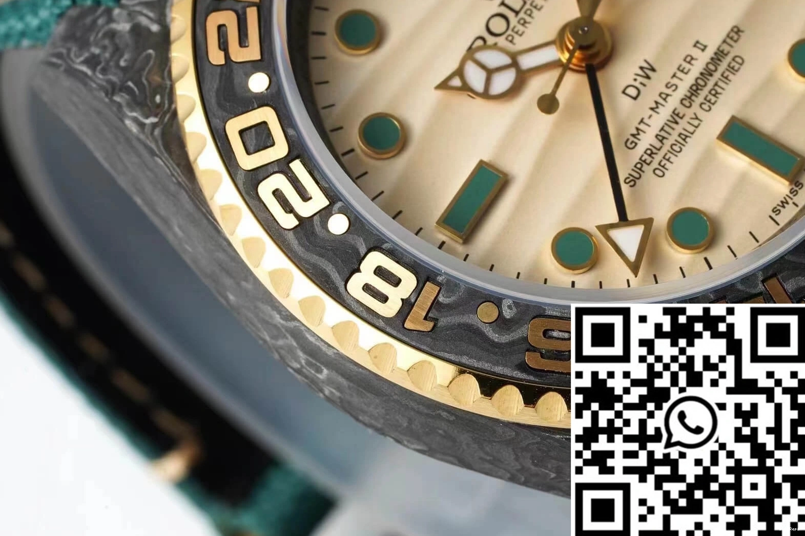 Fabric GMT-MASTER Strap Diw II Green Fiber Carbon Rolex Case 0418